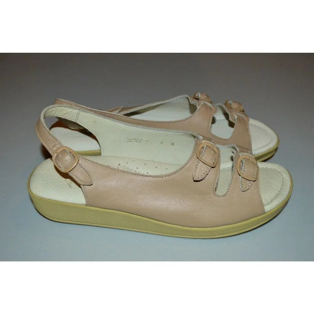 Clinic Lites Tan Cove Leather Sandals Size 6 M Medium
